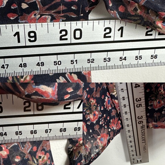 Faherty Silk Sage Wood Tiered Long Sleeve Shift Dress Womens Size Large Bohemian - Picture 13 of 14